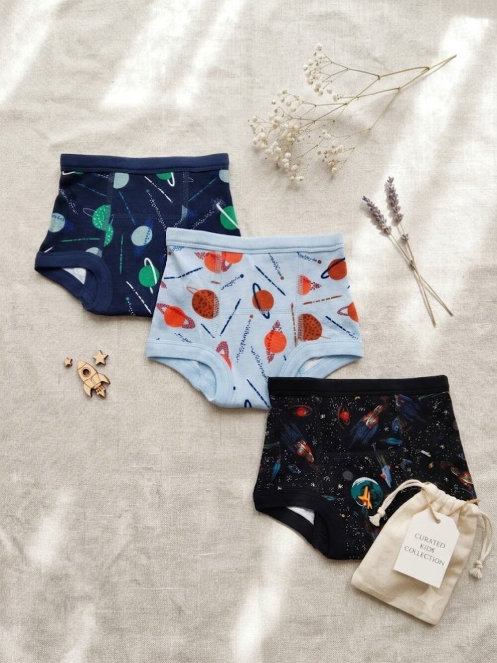 NWT 3PK Toddler Boy Training Pants in size - XS Space Planets & Rocket Undies